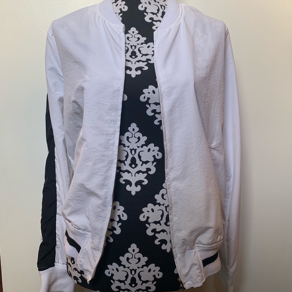 White and Black Light Windbreaker Jacket